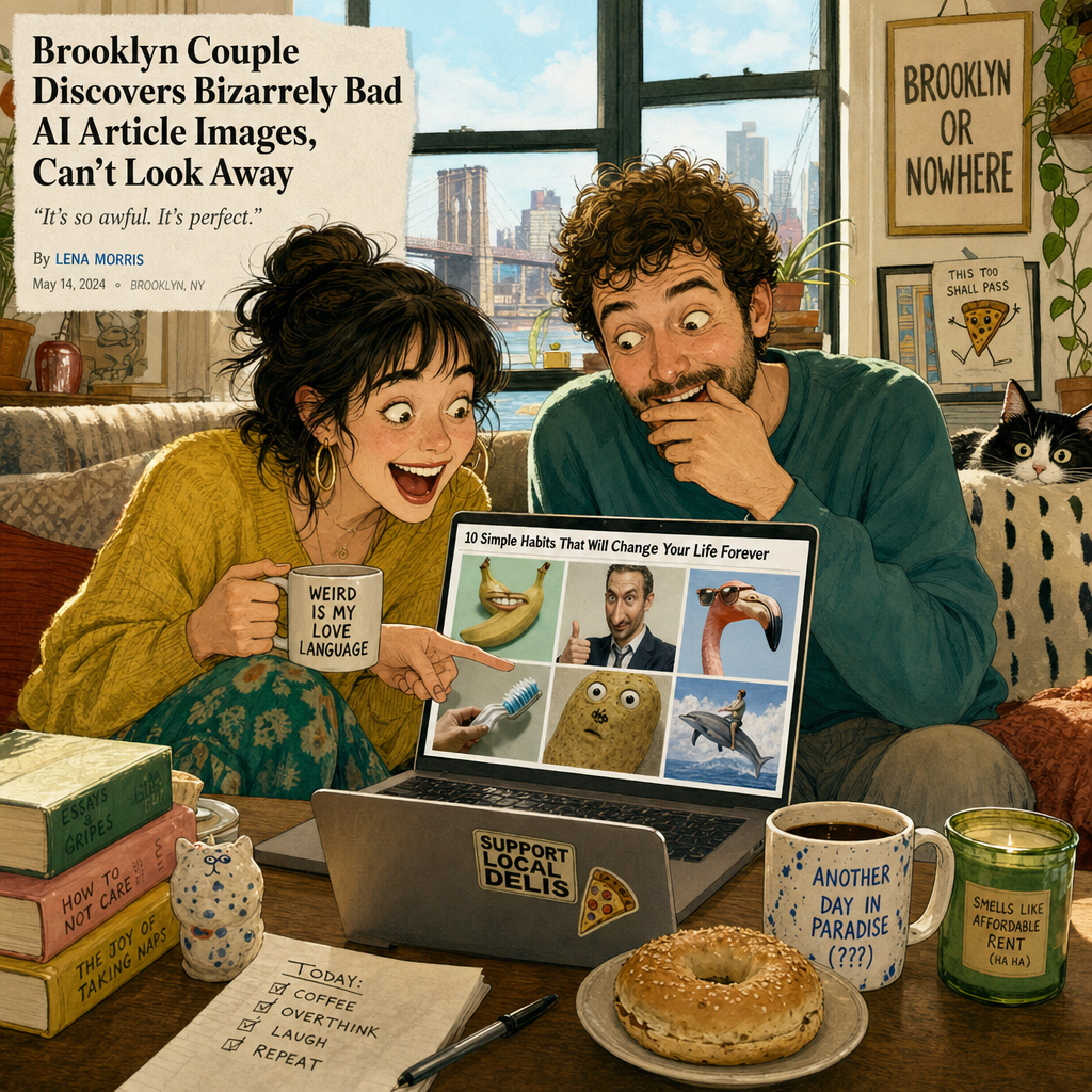 Brooklyn Girlfriend Unimpressed by Boyfriend’s Article Images, Demands “A Little Less Giraffe Energy”