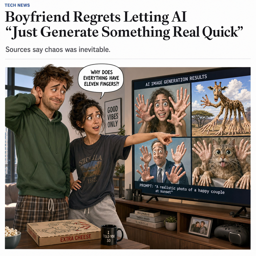 Brooklyn Girlfriend Unimpressed by Boyfriend’s Article Images, Demands “A Little Less Giraffe Energy”